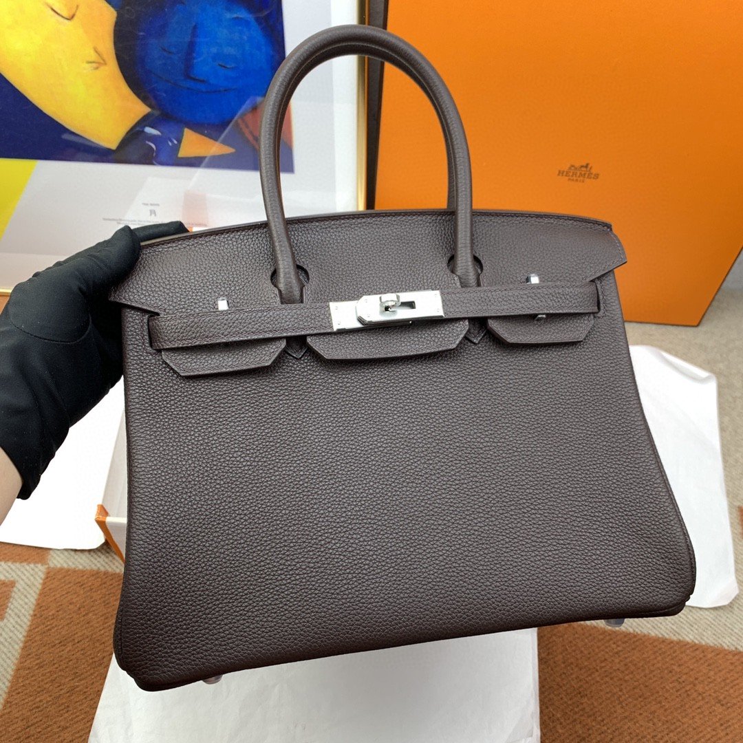 GLAMI Birkin 30 Togo Dark Grey Bag Silver Hardware For Women, WomenÃ¢â‚¬â„¢s Handbags 11.8in/30cm