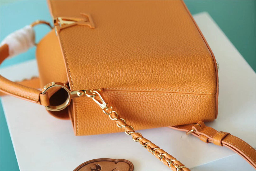 LV Capucines GLAMI Taurillon Jaune Sunbeam For Women,  Shoulder And Crossbody Bags 27cm/10.6in LVÃ‚Â 