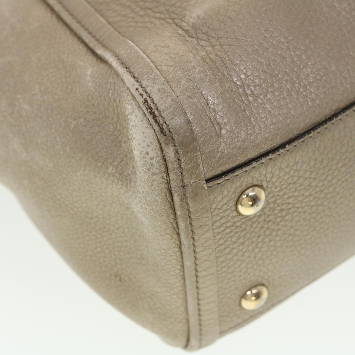 GUCCI Soho Shoulder Bag Leather 2way Silver 336751 41022