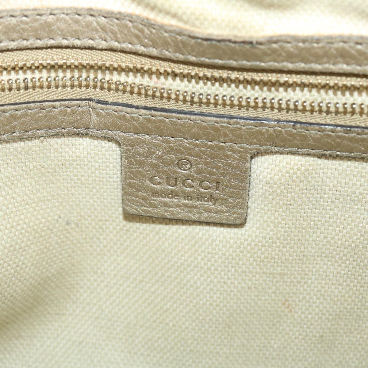 GUCCI Soho Shoulder Bag Leather 2way Silver 336751 41022