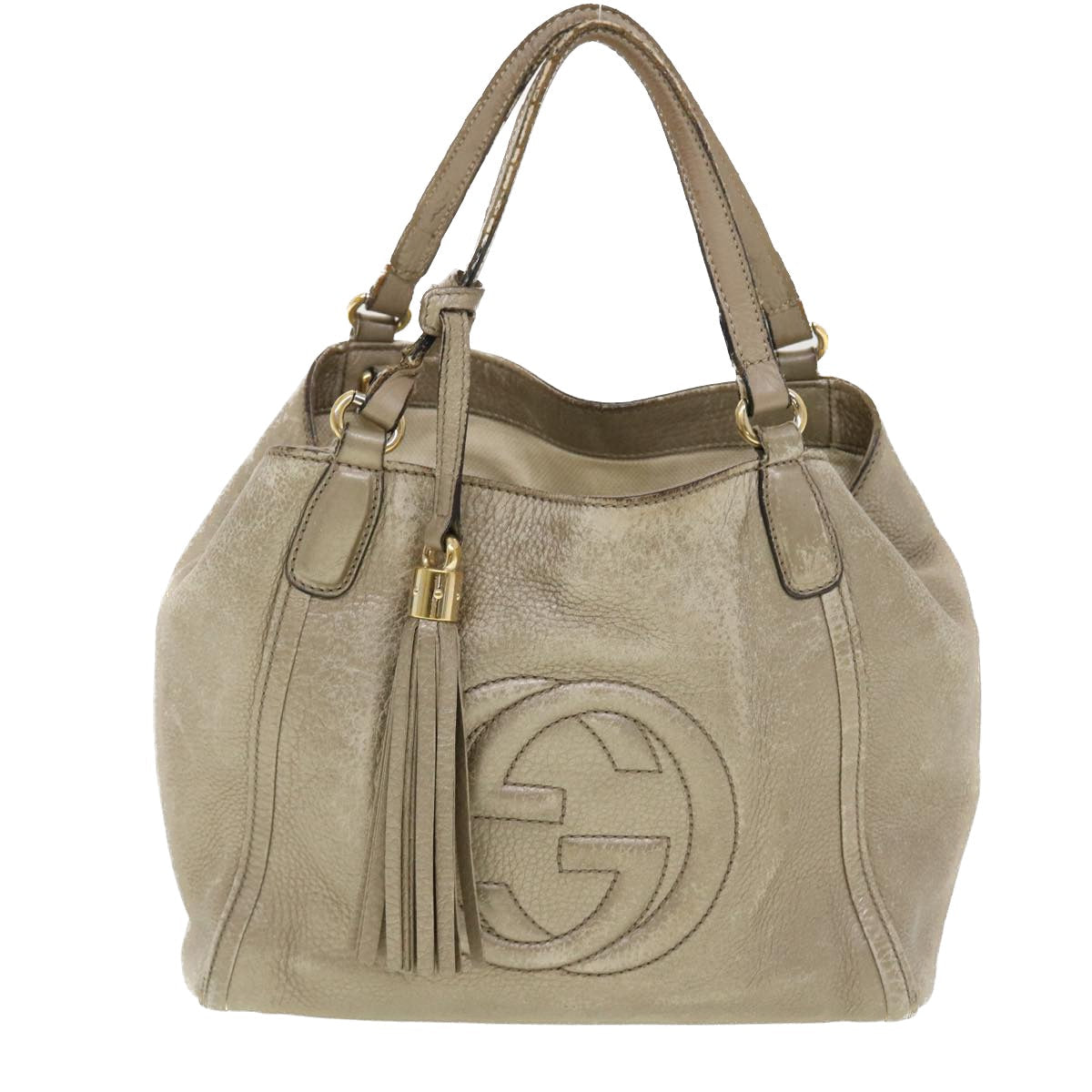GUCCI Soho Shoulder Bag Leather 2way Silver 336751 41022