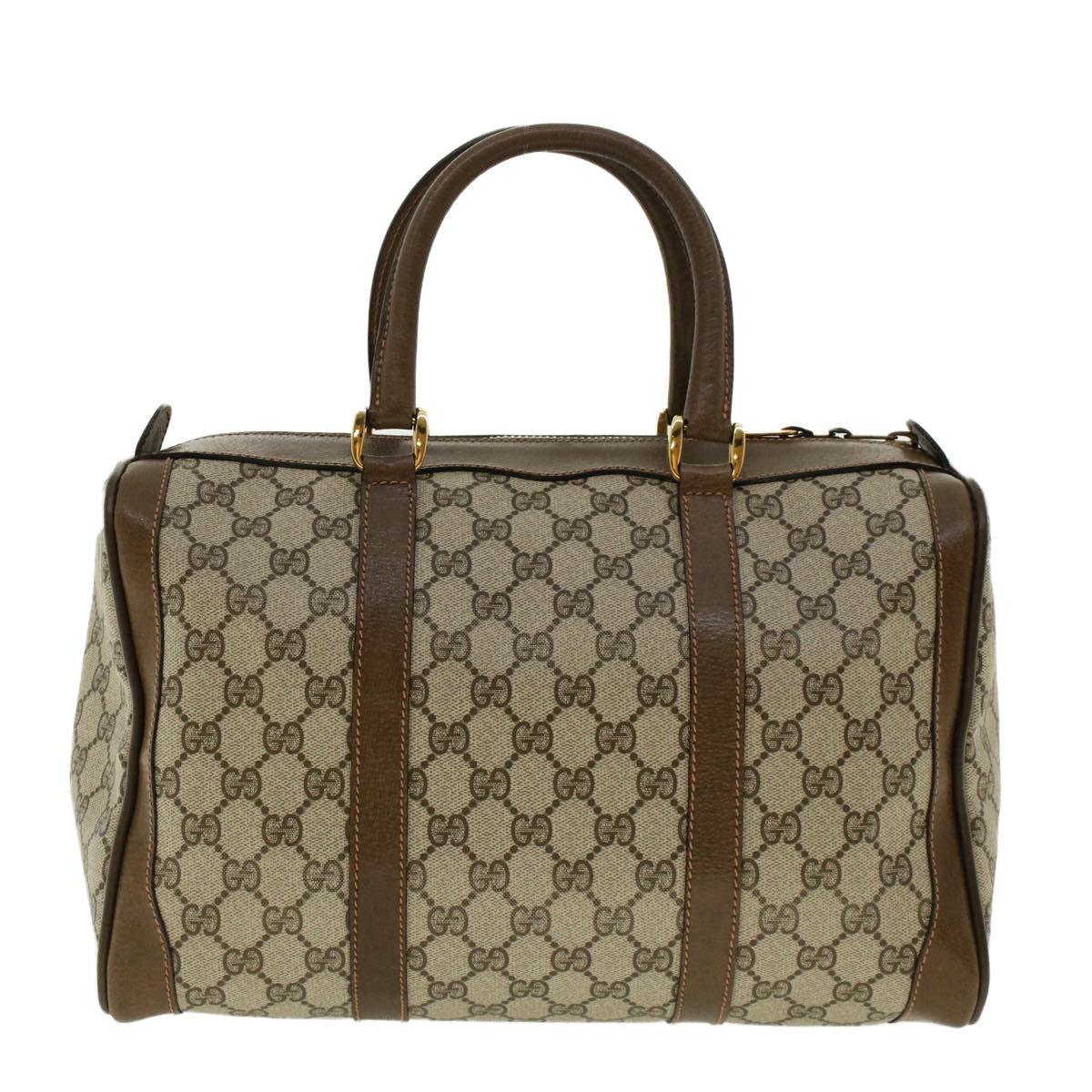 GUCCI GG Canvas Hand Bag PVC Leather Beige 41256