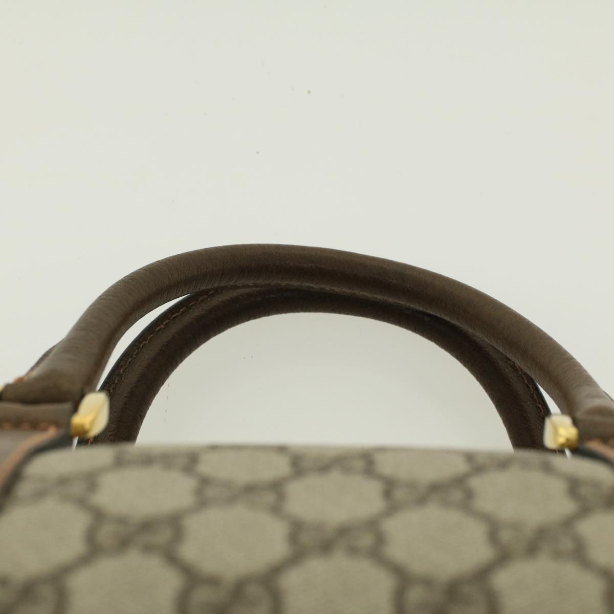 GUCCI GG Canvas Hand Bag PVC Leather Beige 41256