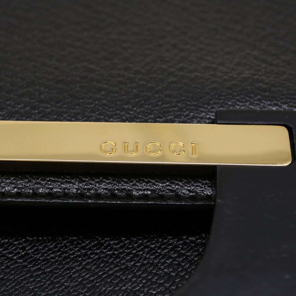 GUCCI Shoulder Bag Leather Black 41263