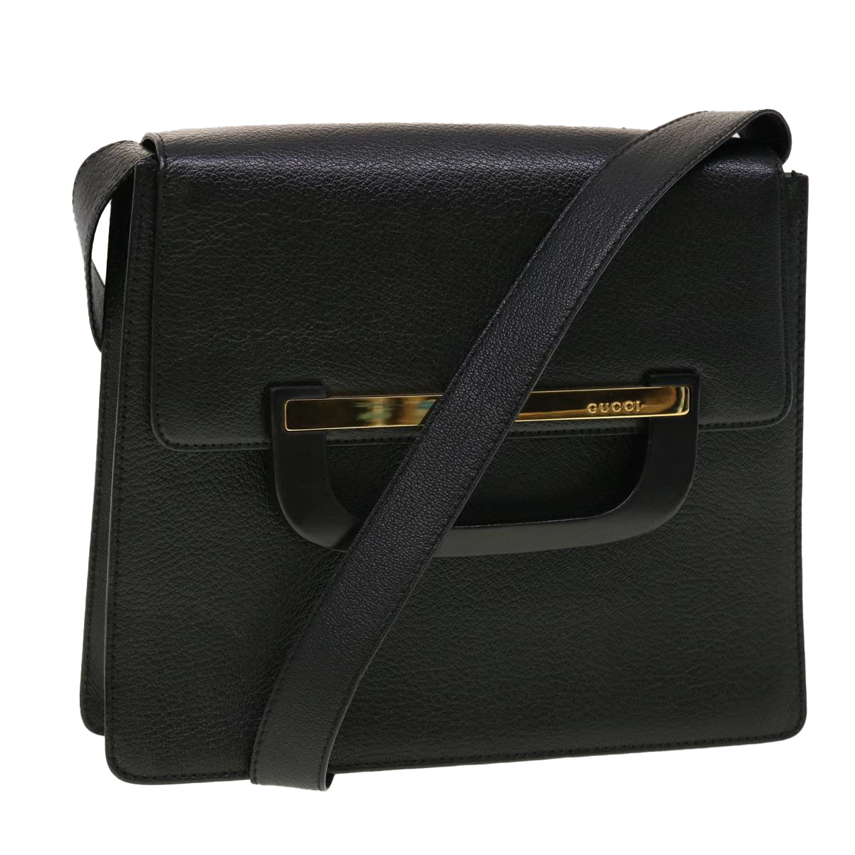 GUCCI Shoulder Bag Leather Black 41263