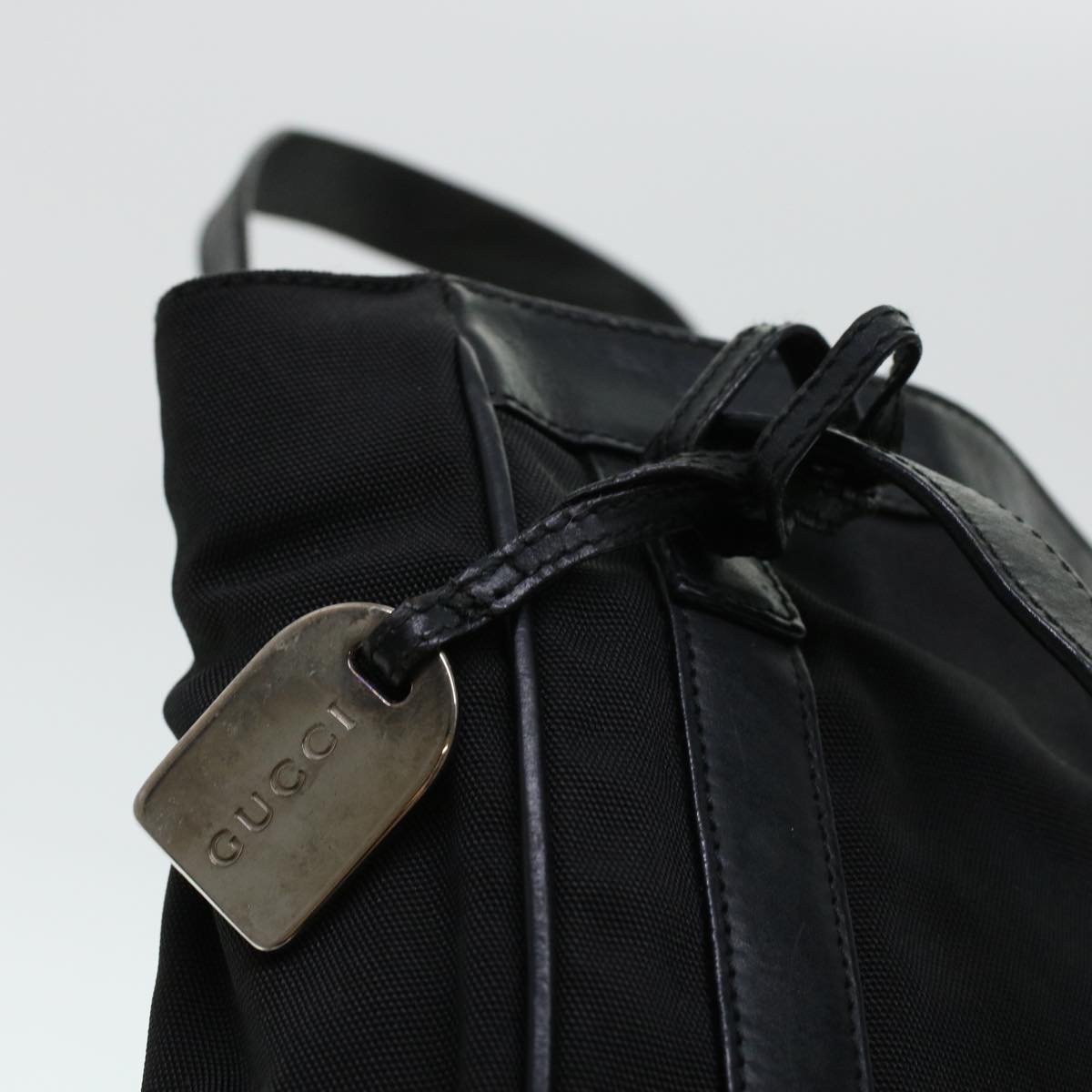 GUCCI Hand Bag Nylon Leather Black 000.2854.0500.5 41267