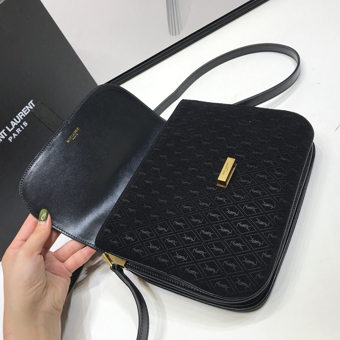 GLAMI Le Monogramme Small Satchel In Monogram Canvas And Smooth Black For Women 9in/23cm YSL