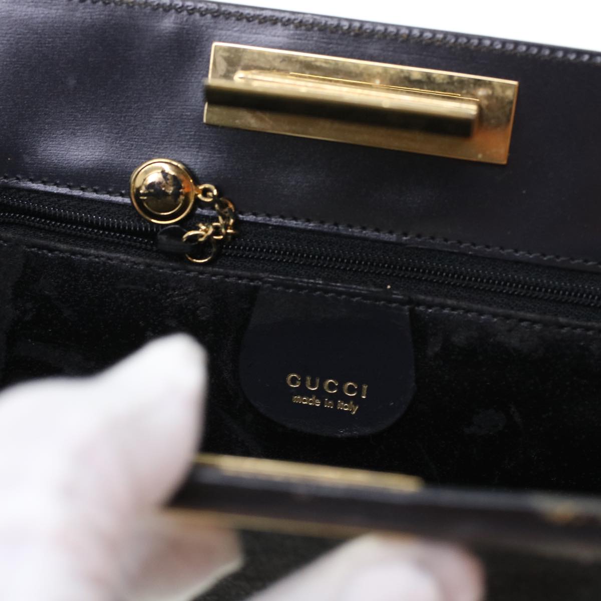 GUCCI Shoulder Bag Suede Gray 41317