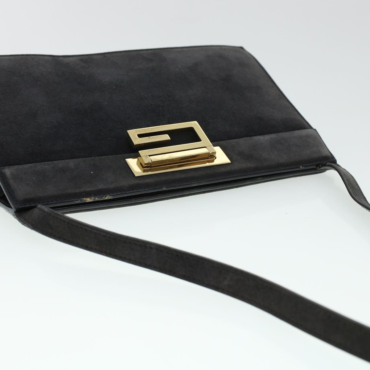 GUCCI Shoulder Bag Suede Gray 41317
