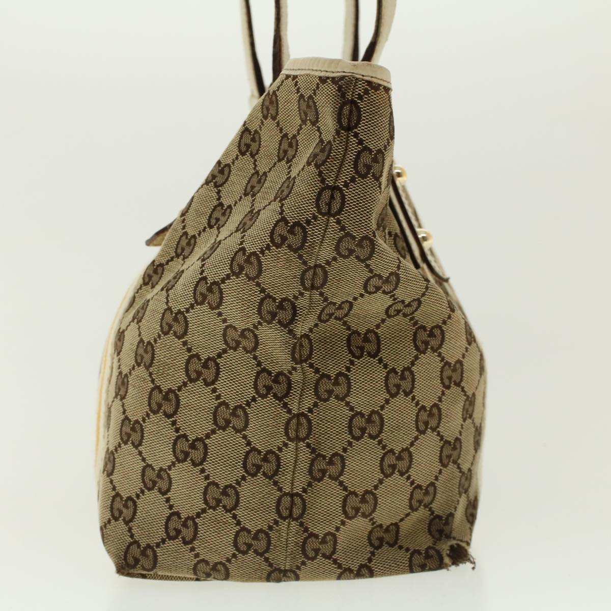 GUCCI GG Canvas Sherry Line Tote Bag Beige Yellow 137396 41322