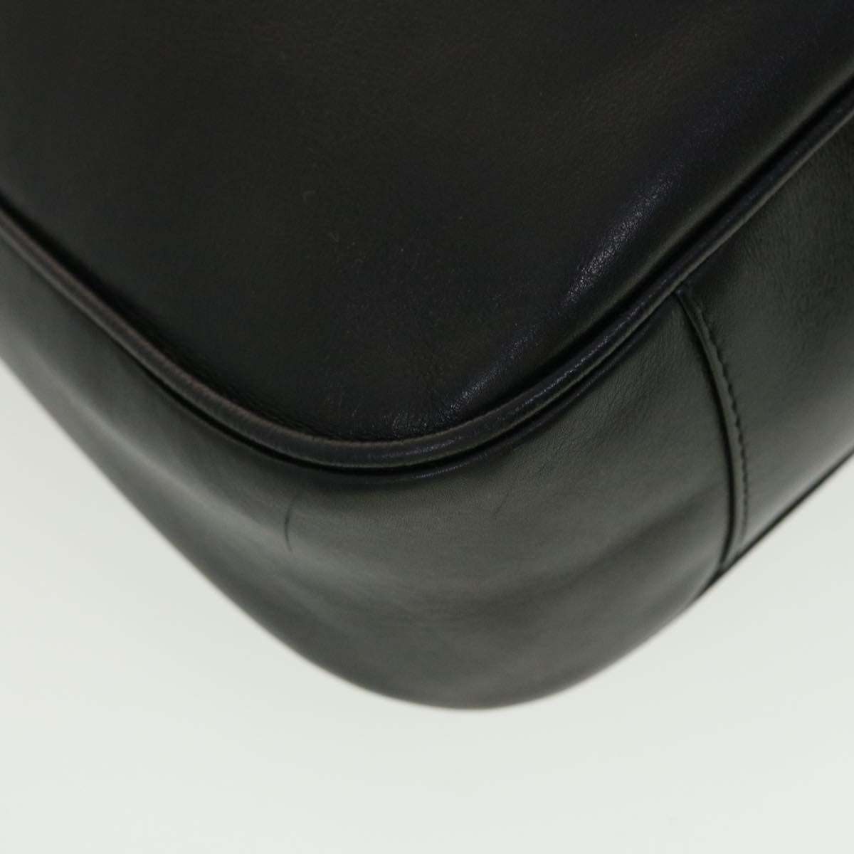 GUCCI Bamboo Hand Bag Leather 2way Black 1998 41333