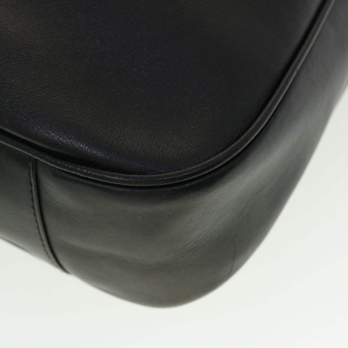 GUCCI Bamboo Hand Bag Leather 2way Black 1998 41333