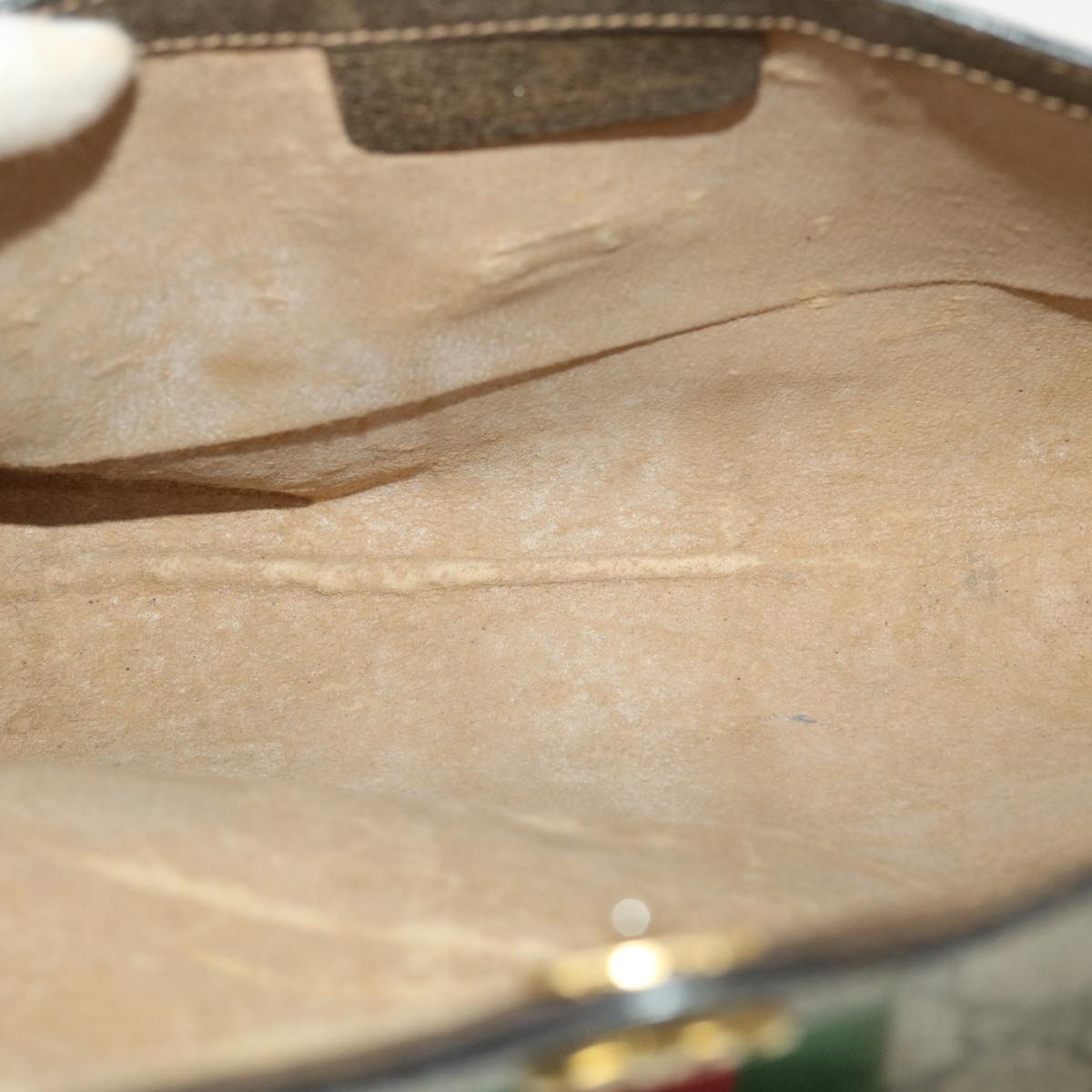 GUCCI GG Canvas Web Sherry Line Clutch Bag Beige Red 67.014.3087 41341
