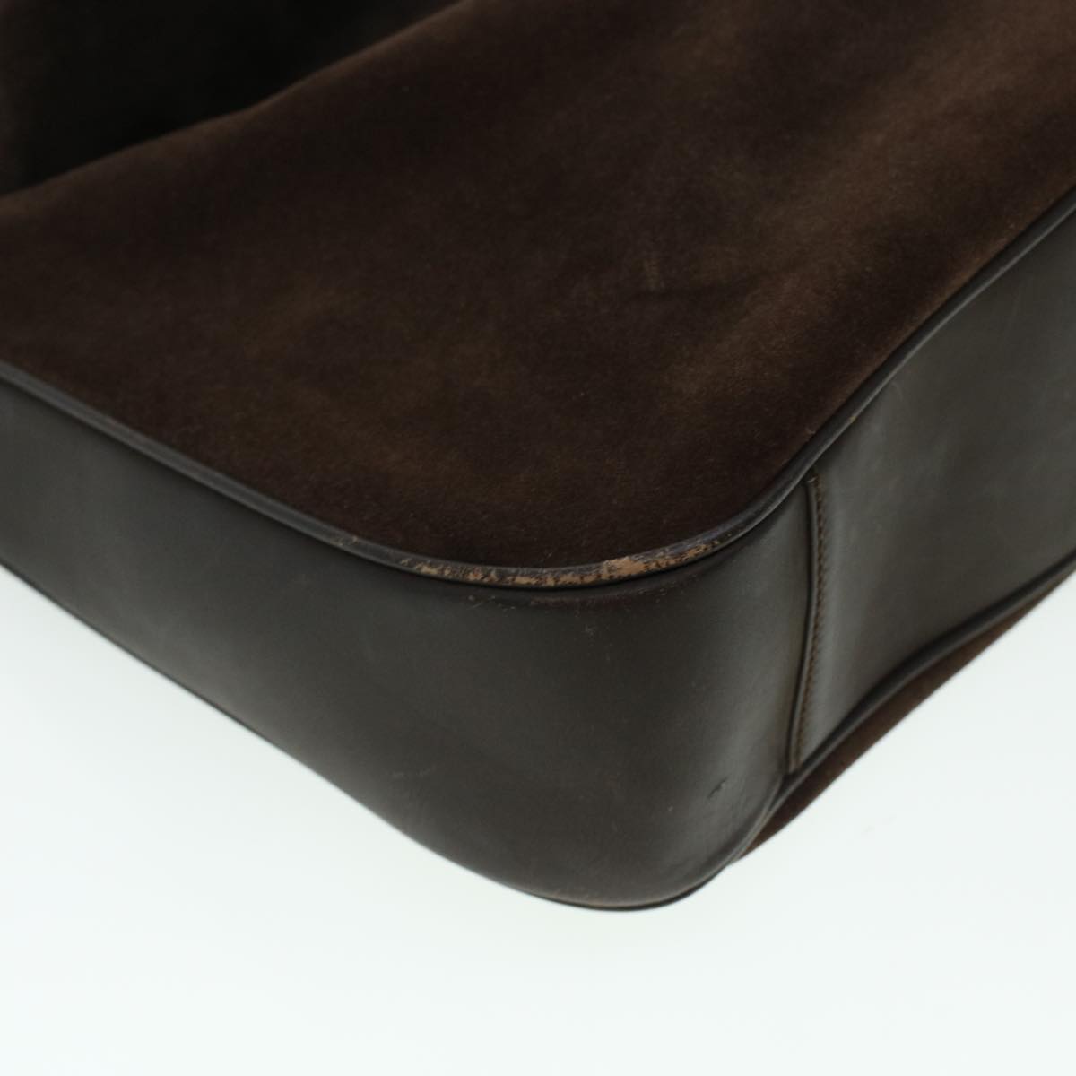 GUCCI Bamboo Hand Bag Suede 2way Brown 001.3444.1577 41364
