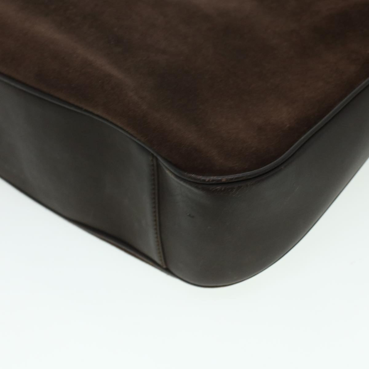GUCCI Bamboo Hand Bag Suede 2way Brown 001.3444.1577 41364