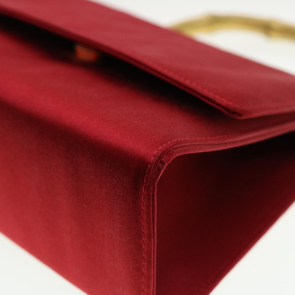 GUCCI Bamboo Hand Bag Satin Red 005 781 0265 41378