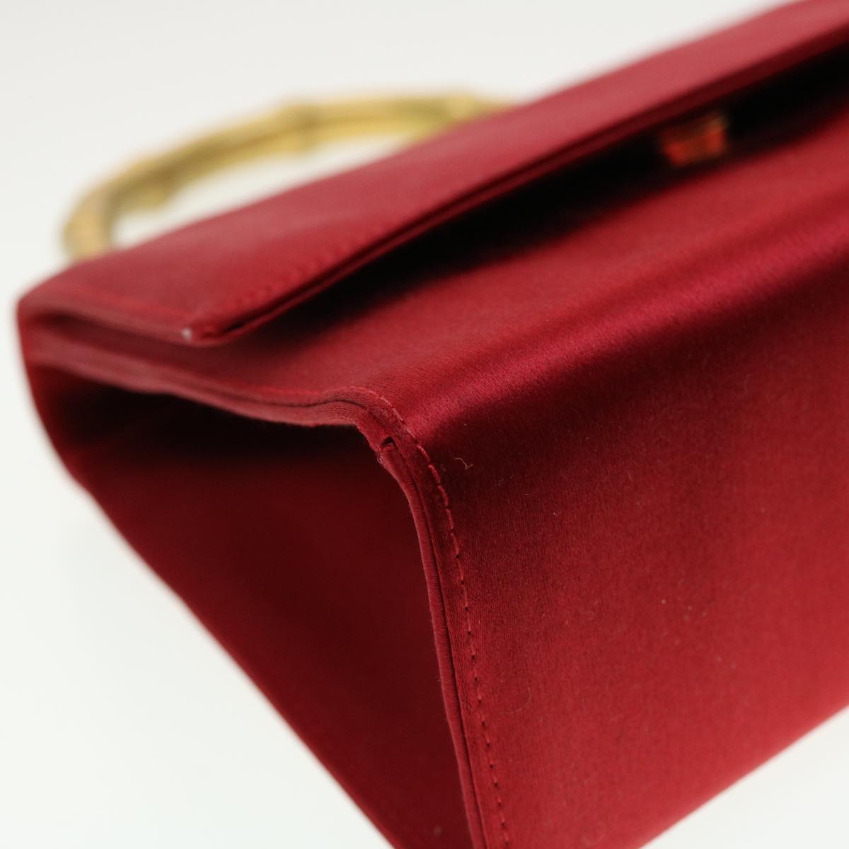 GUCCI Bamboo Hand Bag Satin Red 005 781 0265 41378