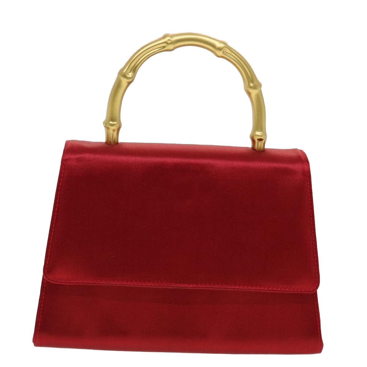 GUCCI Bamboo Hand Bag Satin Red 005 781 0265 41378