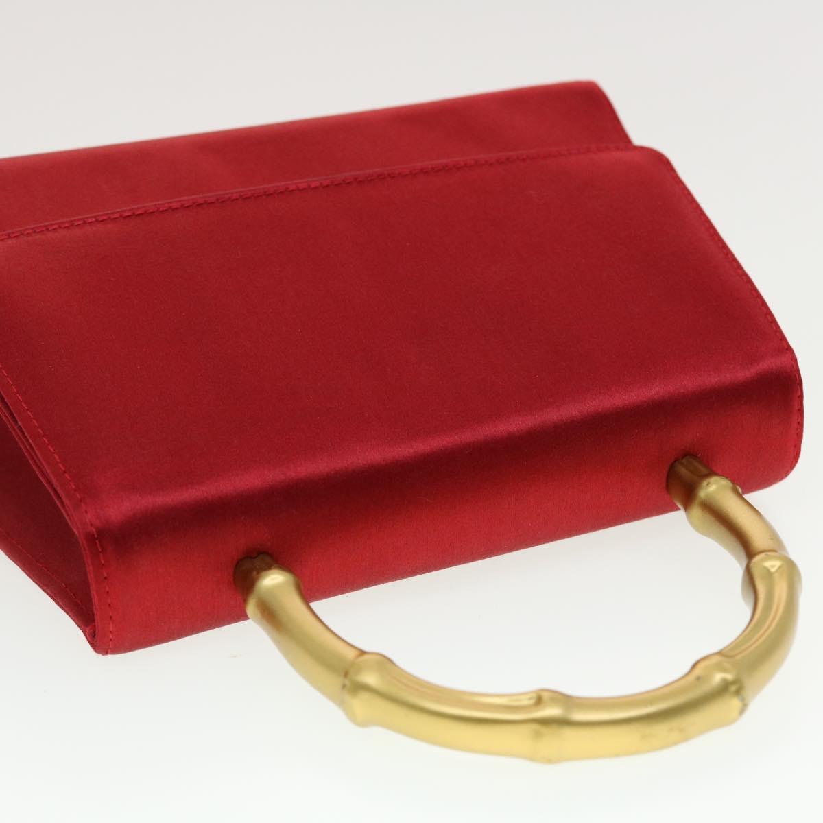GUCCI Bamboo Hand Bag Satin Red 005 781 0265 41378