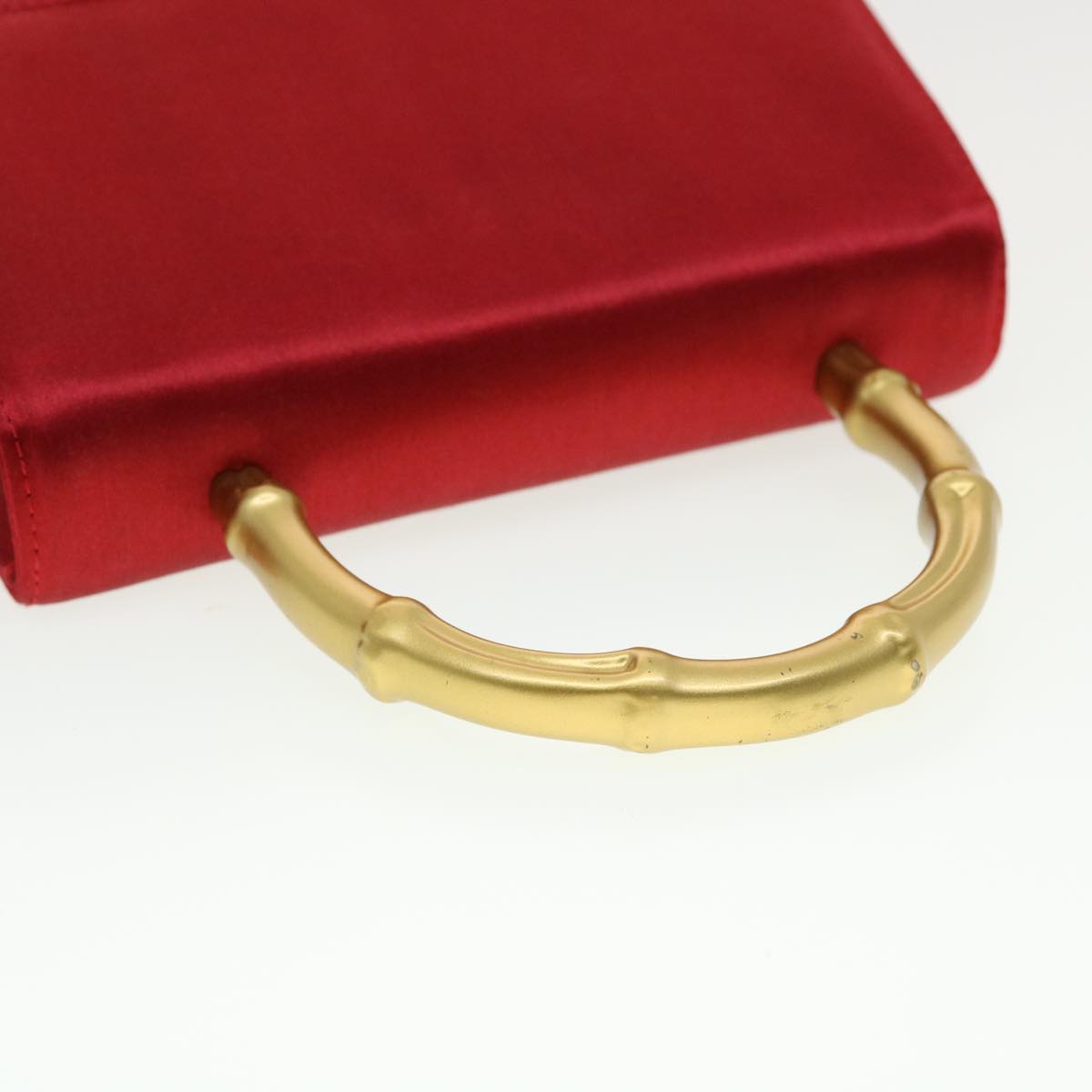 GUCCI Bamboo Hand Bag Satin Red 005 781 0265 41378