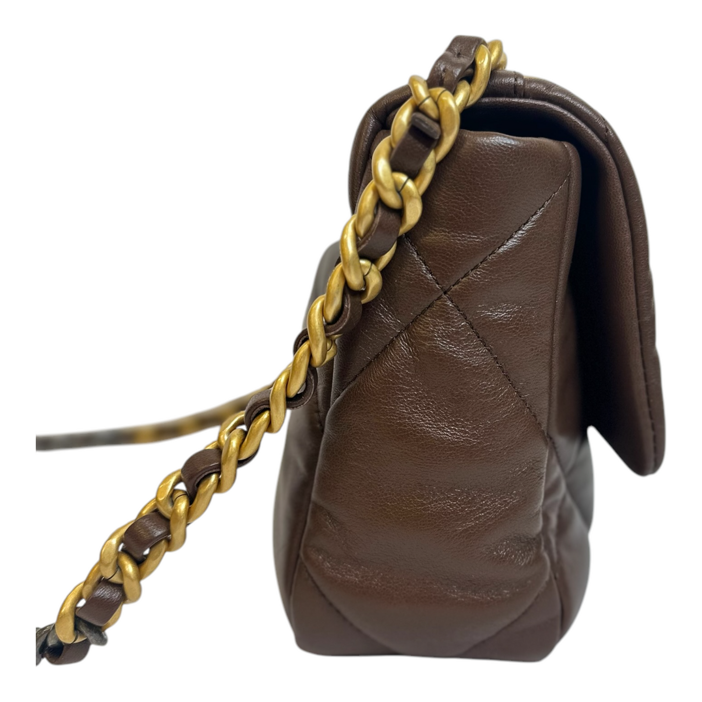 Chanel Lambskin Quilted Medium Chanel 19 Flap Brown