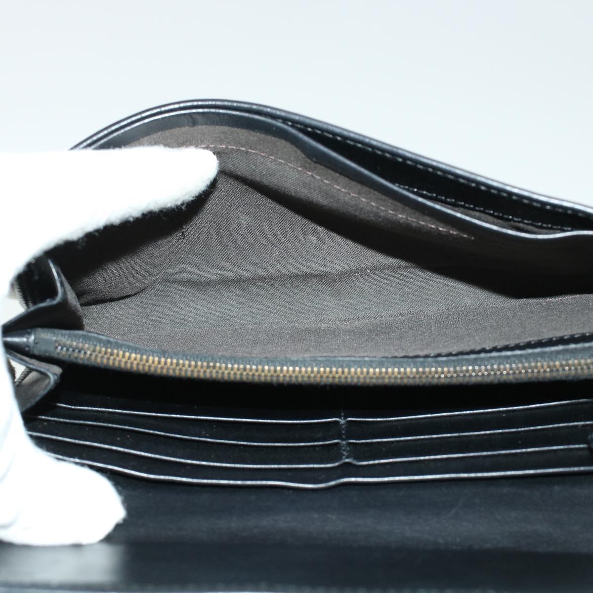 FENDI Zucchino Canvas Long Wallet Nylon Black 41768