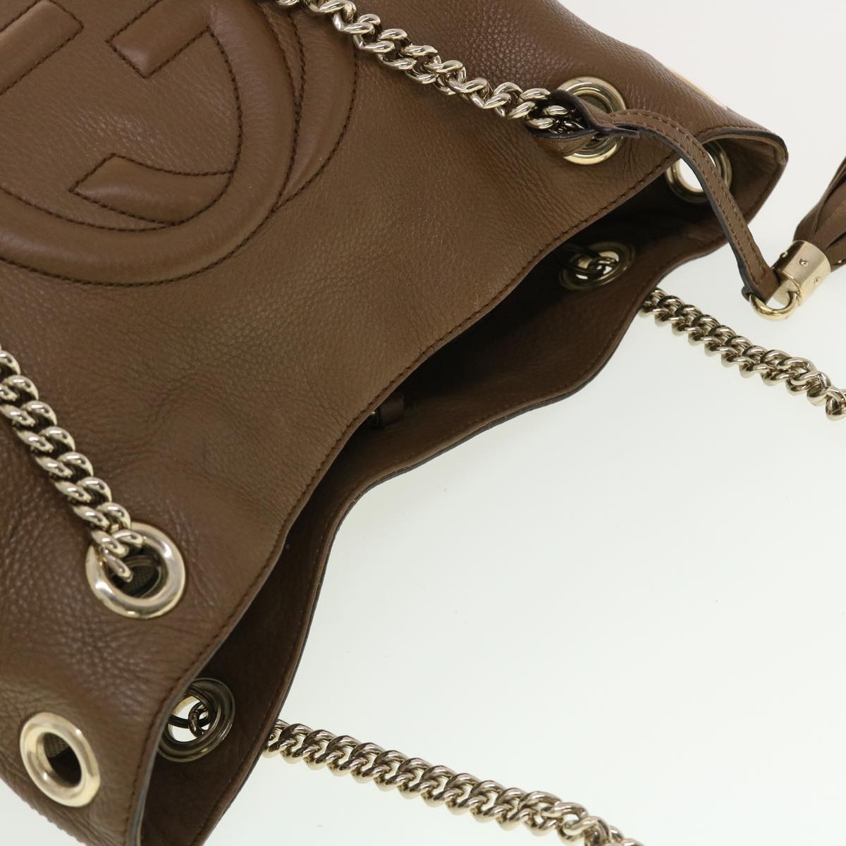GUCCI Chain Soho Shoulder Bag Leather Brown 308982 41958