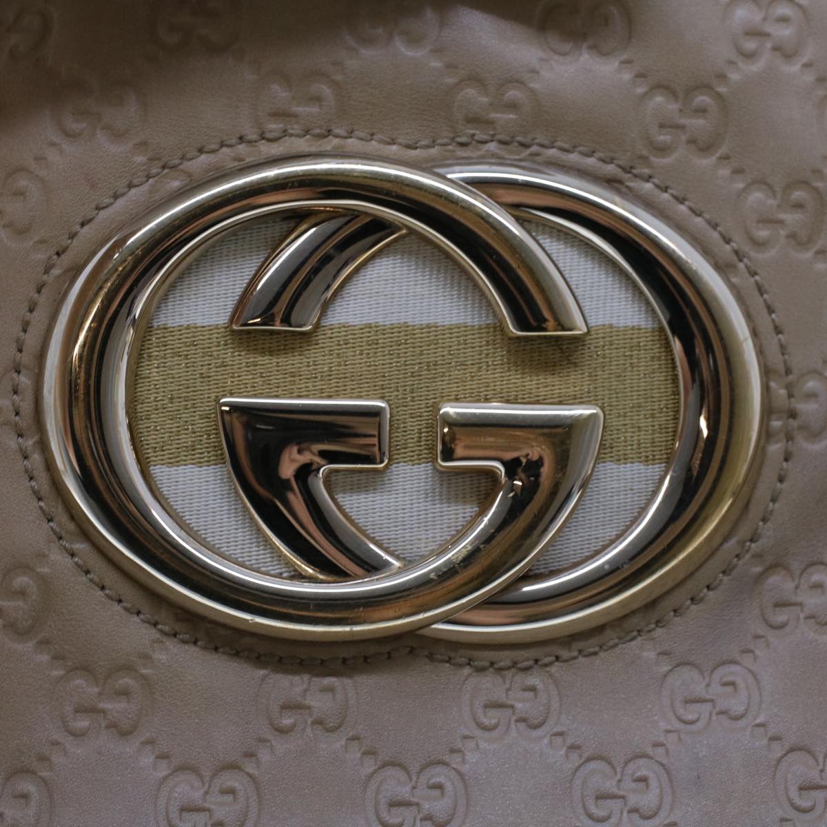 GUCCI GG Canvas Guccissima Shoulder Bag Beige 162740 41962