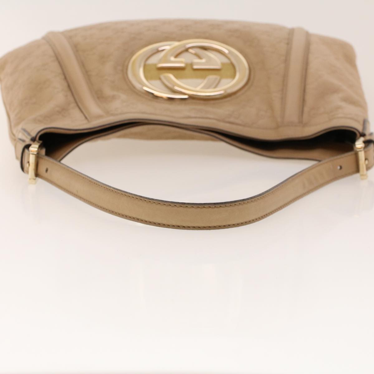 GUCCI GG Canvas Guccissima Shoulder Bag Beige 162740 41962
