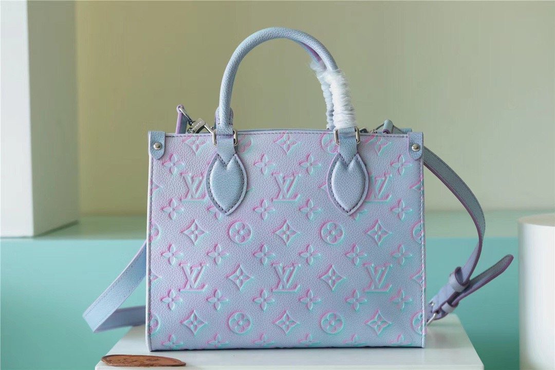 LV OnTheGo PM Monogram Empreinte Lilas Purple For Women, WomenÃ¢â‚¬â„¢s Bags, Shoulder And Crossbody Bags 9.8in/25cm LV M46067