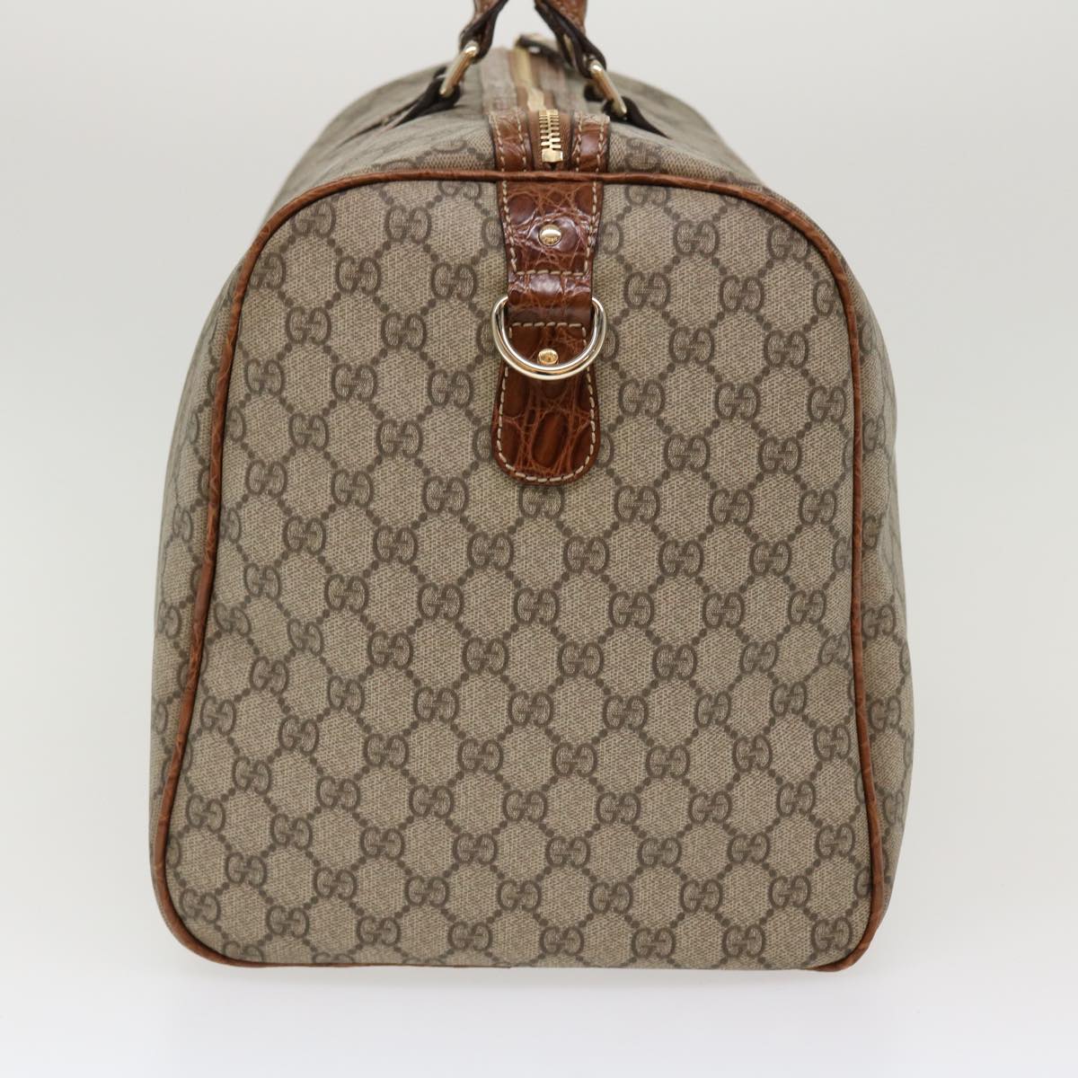 GUCCI GG Canvas Boston Bag PVC Leather Beige 206501 42086