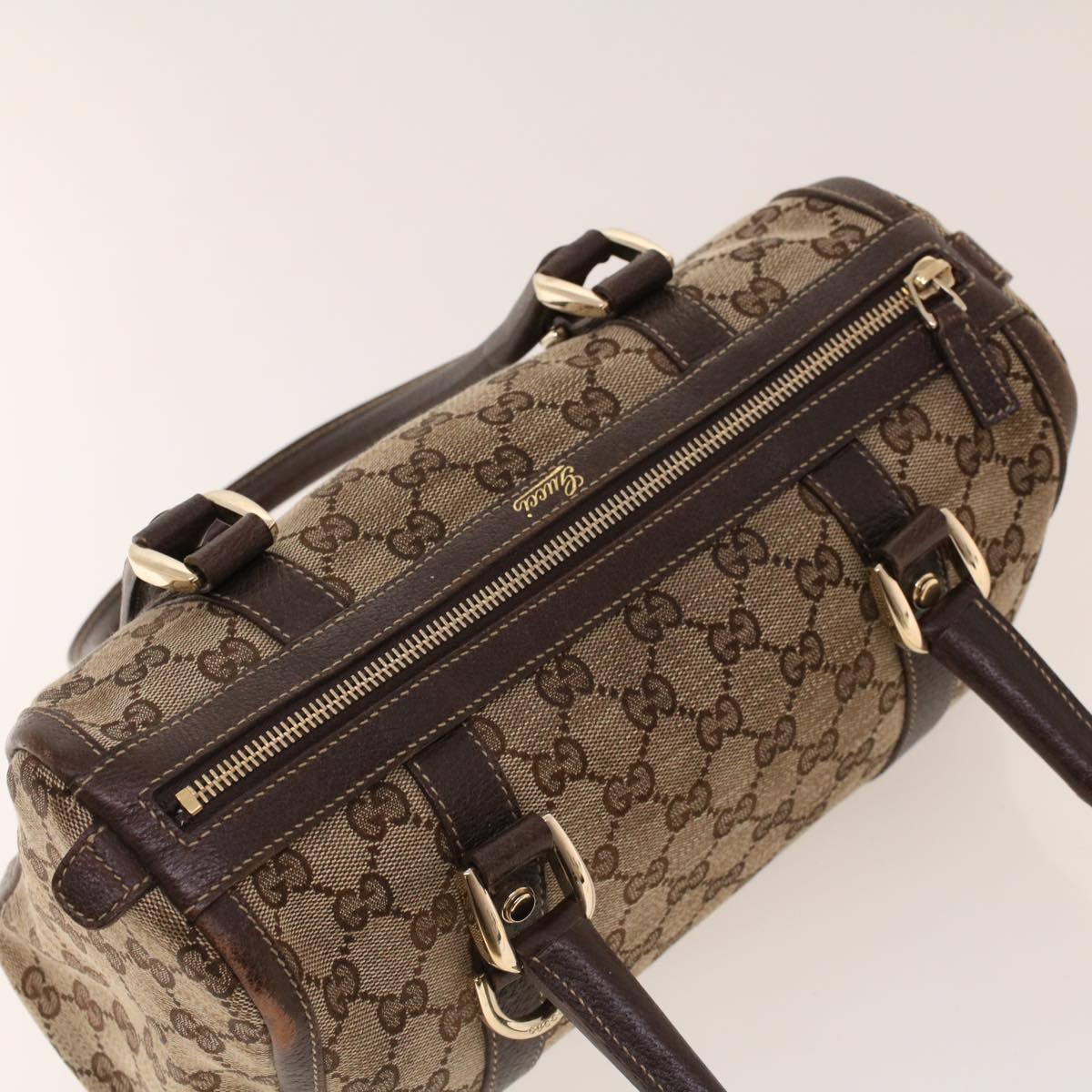 GUCCI GG Canvas Boston Bag Beige 130942 42101