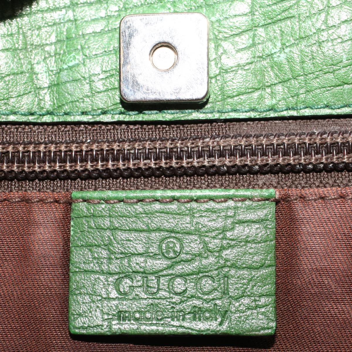 GUCCI GG Canvas Tote Bag PVC Leather Beige Green 42102