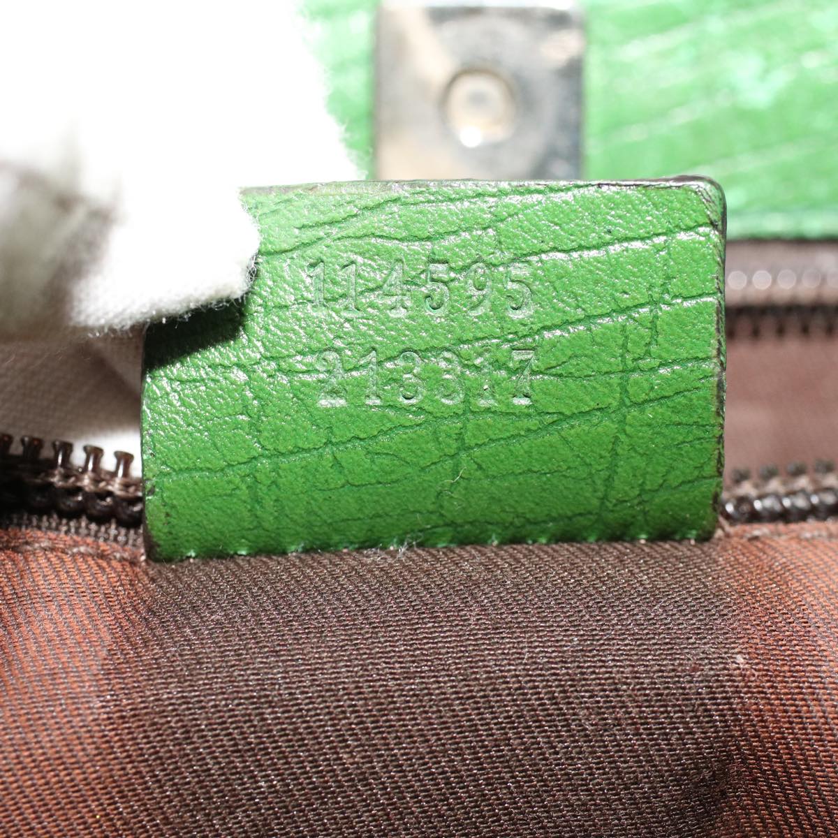 GUCCI GG Canvas Tote Bag PVC Leather Beige Green 42102
