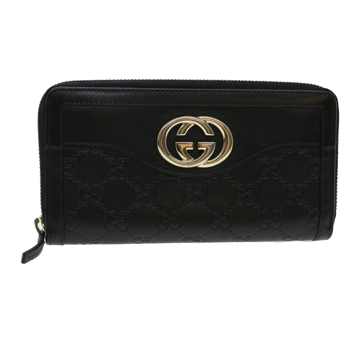 GUCCI GG Canvas Guccissima Long Wallet Black 291132 42180