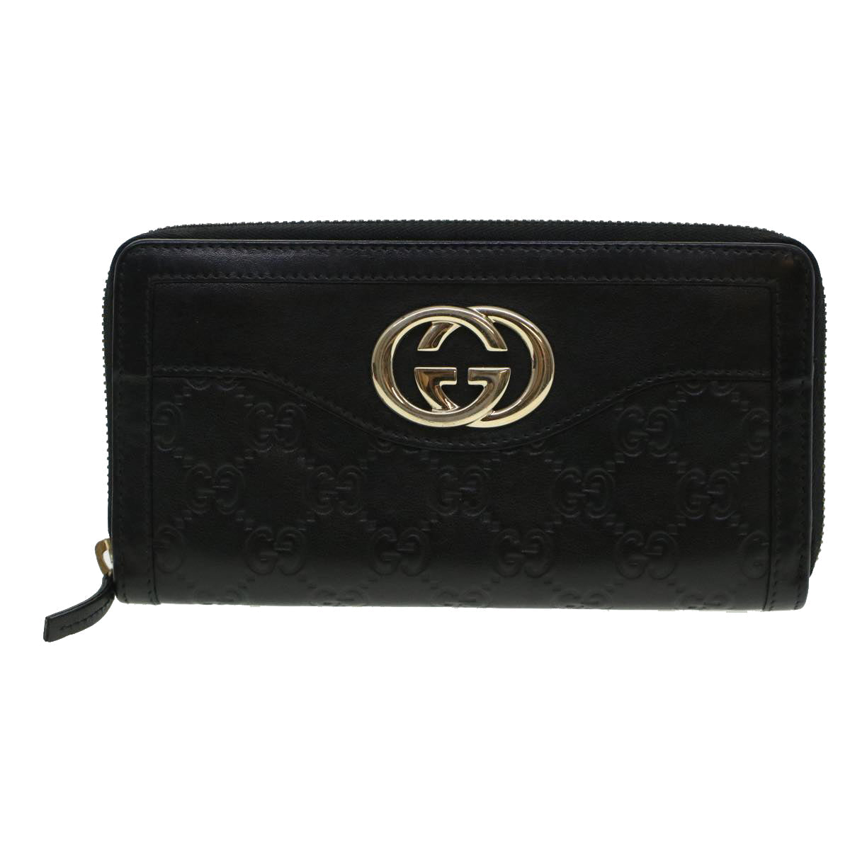 GUCCI GG Canvas Guccissima Long Wallet Black 291132 42180