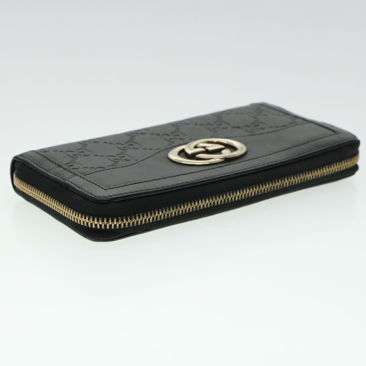 GUCCI GG Canvas Guccissima Long Wallet Black 291132 42180