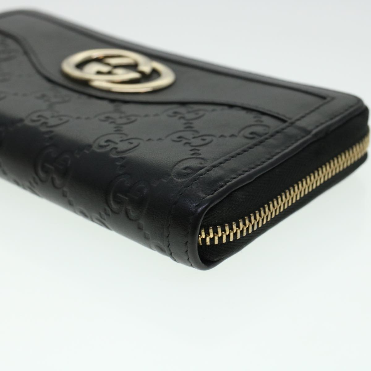GUCCI GG Canvas Guccissima Long Wallet Black 291132 42180