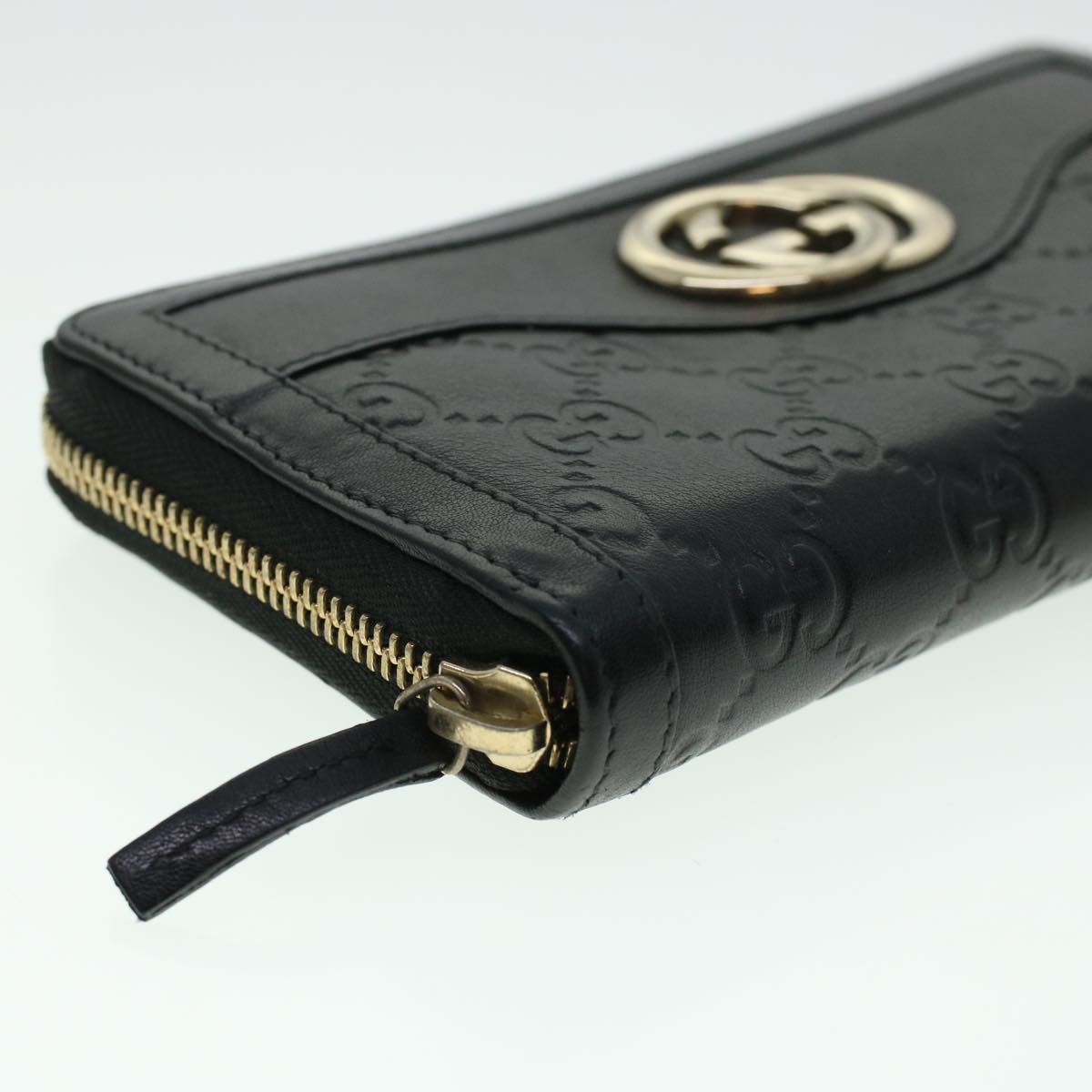 GUCCI GG Canvas Guccissima Long Wallet Black 291132 42180