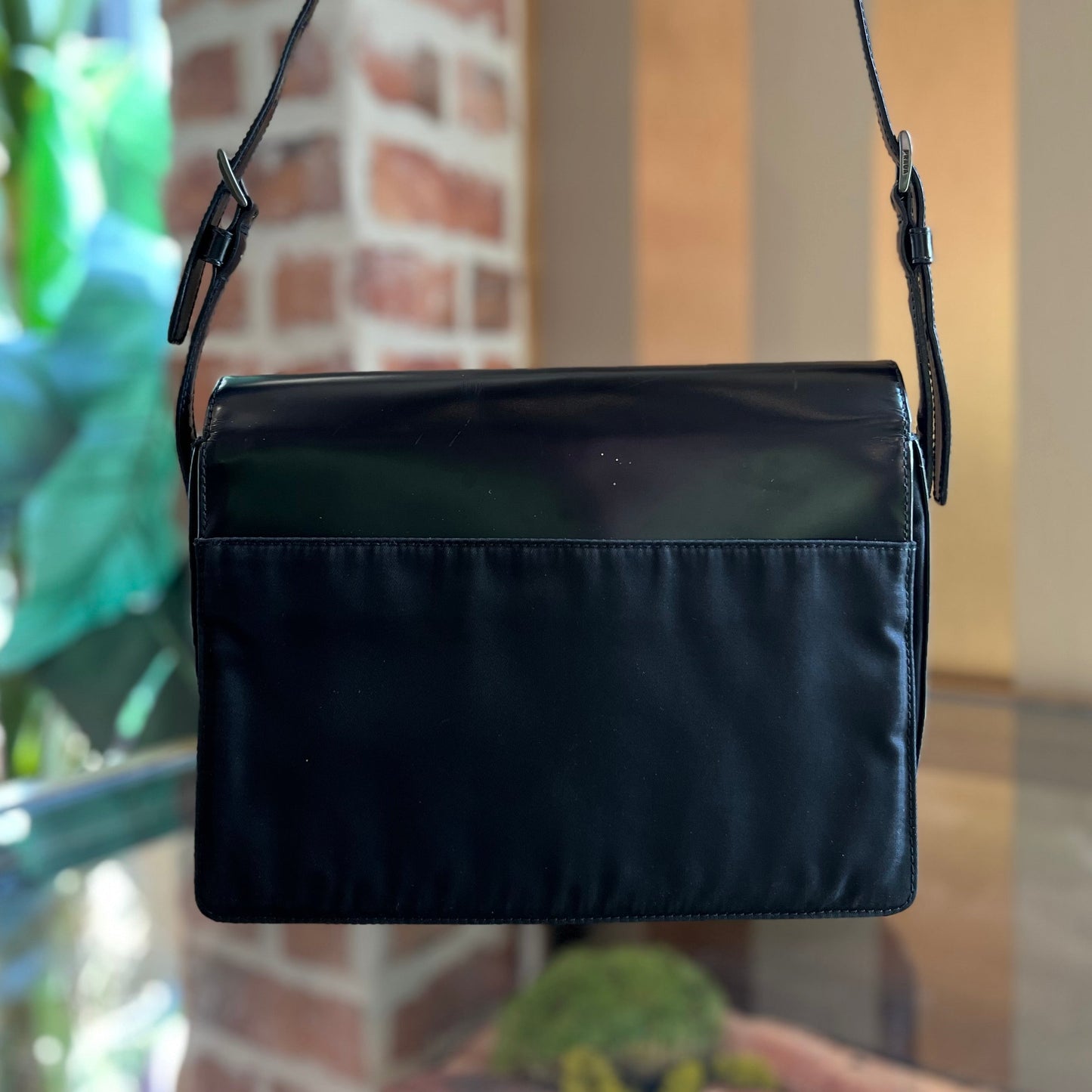 PRADA Spazzolato Tesstuto Nylon Shoulder Bag