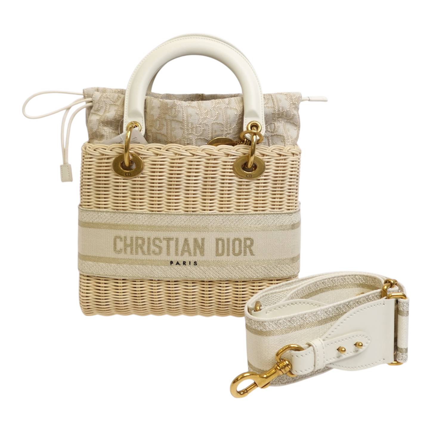 Christian Dior Wicker Oblique Medium Lady Dior Bag
