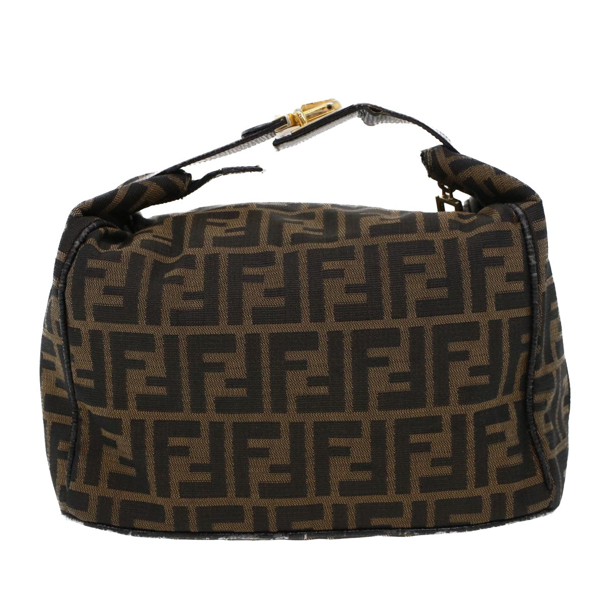 FENDI Zucca Canvas Hand Bag Black Brown 42333