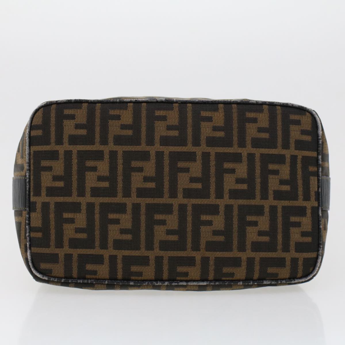 FENDI Zucca Canvas Hand Bag Black Brown 42333