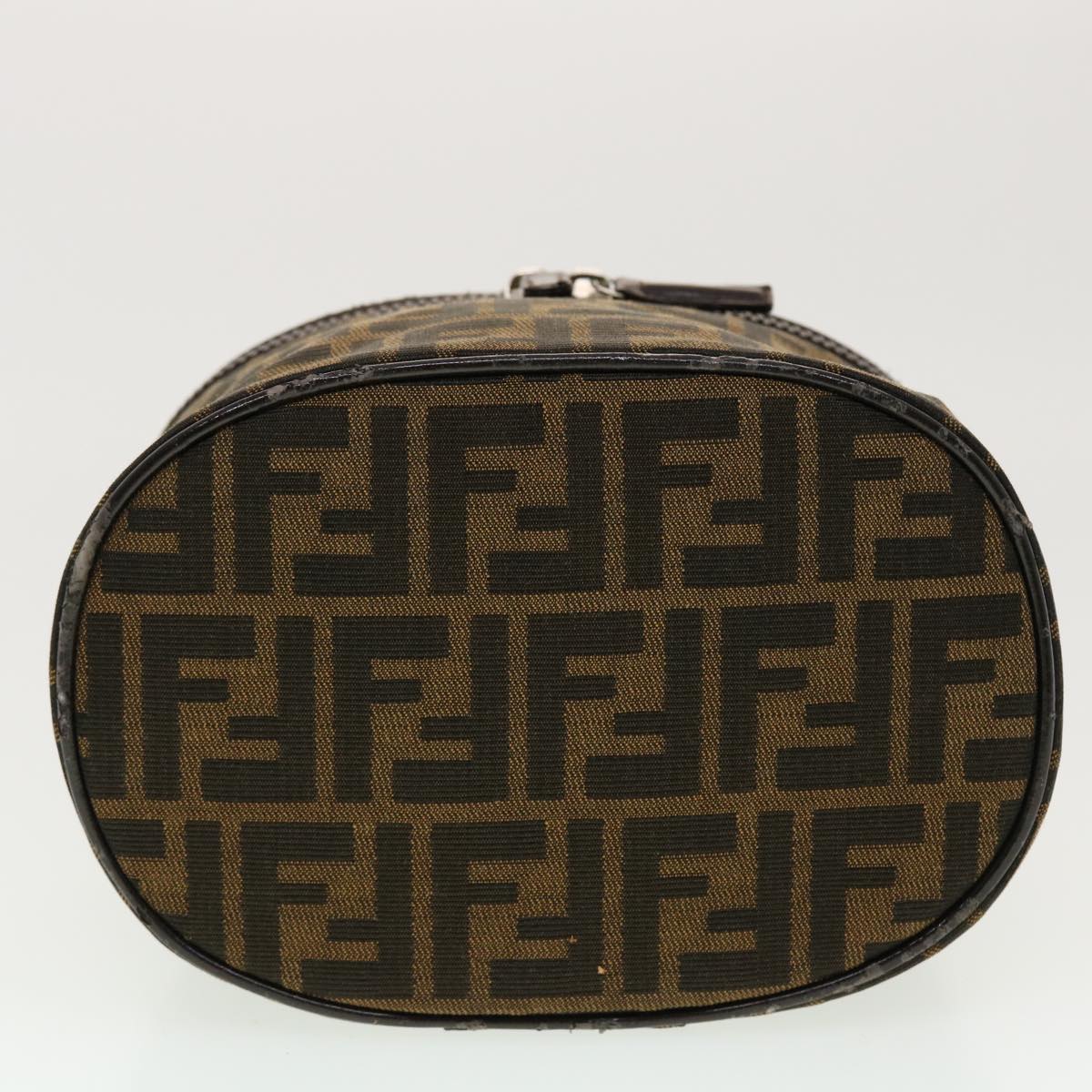 FENDI Zucca Canvas Vanity Cosmetic Pouch Black Brown 42334