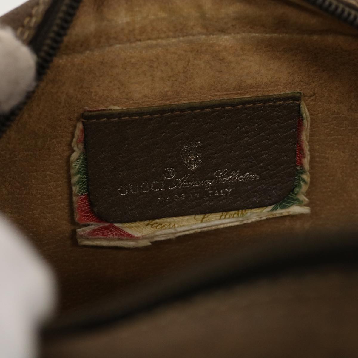 GUCCI GG Canvas Web Sherry Line Clutch Bag Beige Red Green 8901034 42585