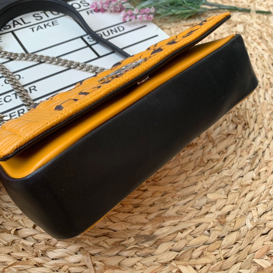 GLAMI Horseferry Print Quilted Small Lola Bag Monogram Orange For Women, Bags 9in/23cm