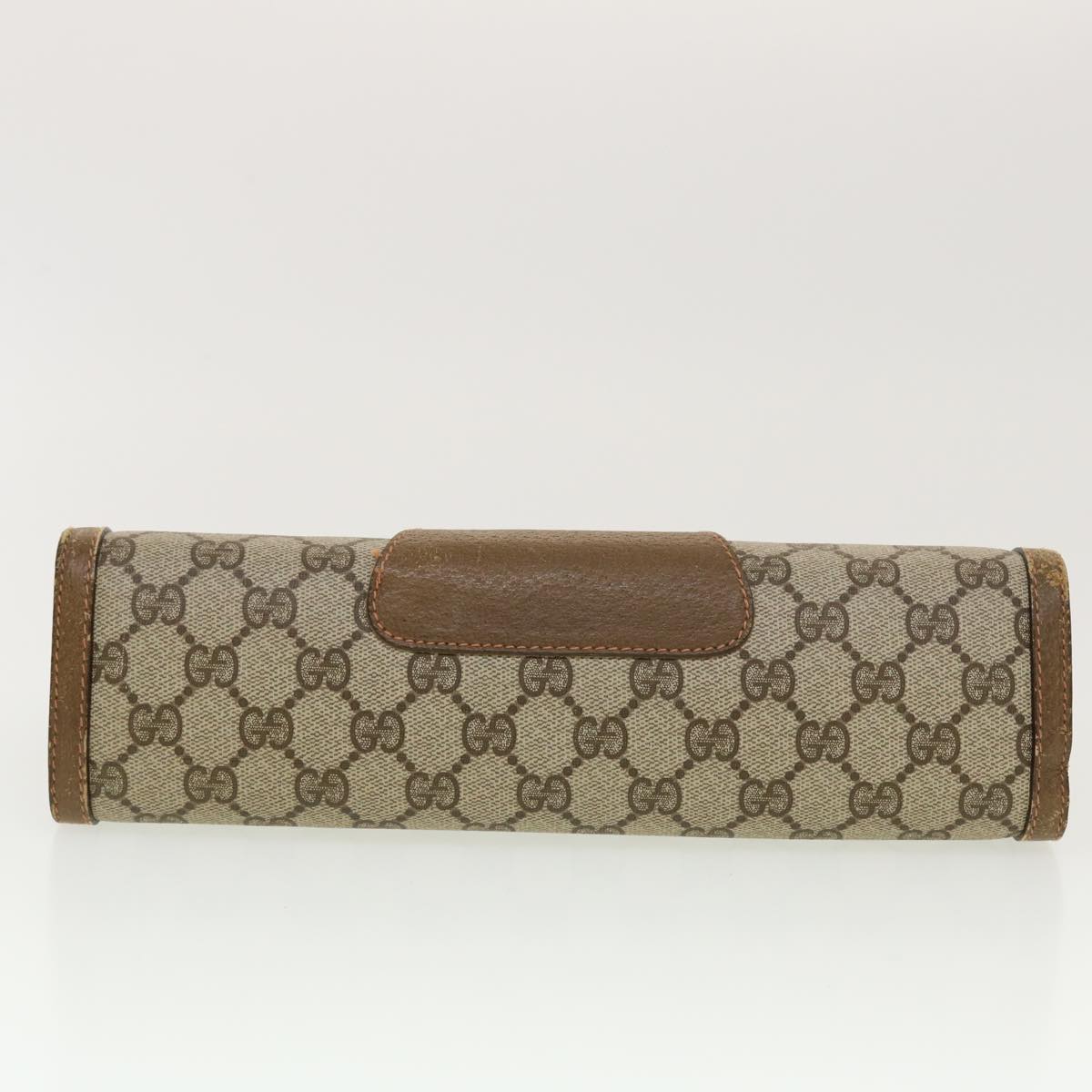 GUCCI GG Canvas Web Sherry Line Clutch Bag Beige Red Green 8901033 42746