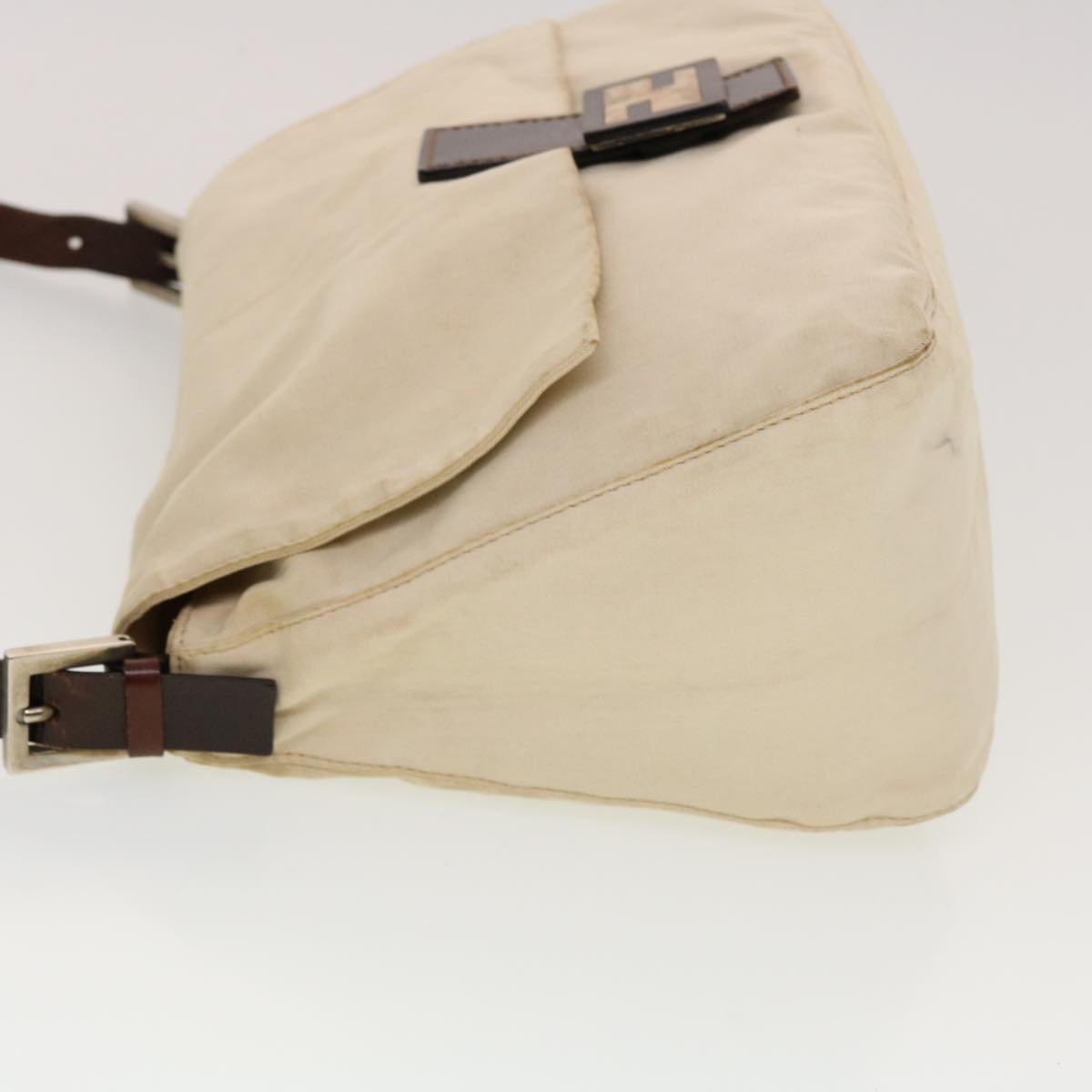 FENDI Mamma Baguette Shoulder Bag Canvas Beige 2355.26325.008 42758