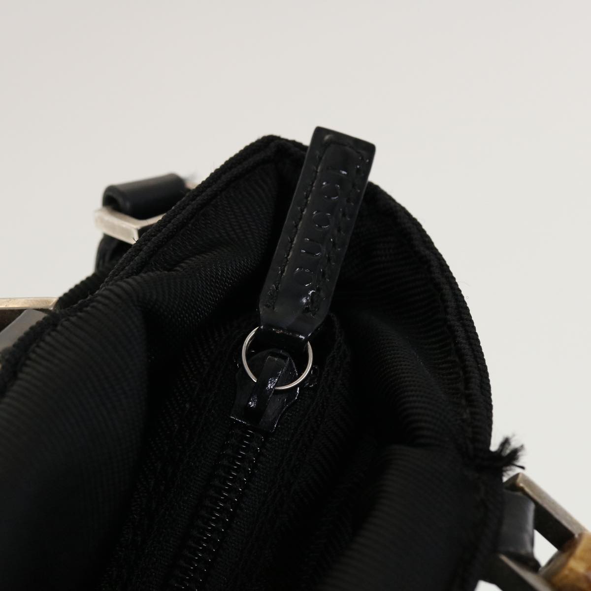 GUCCI Bamboo Hand Bag Nylon 2way Black 002.2122.0506 42767