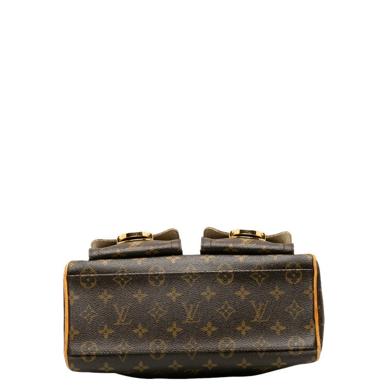 Louis Vuitton Monogram Manhattan PM Handbag M40026 Brown PVC Leather  Louis Vuitton